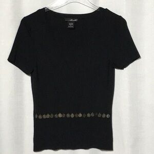 Willi Smith Black Tee with Metallic Accents